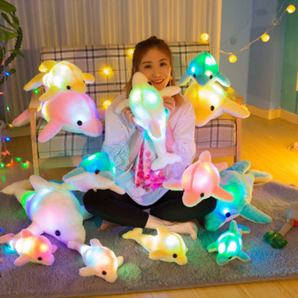 Cuscino peluche luminoso a forma delfino