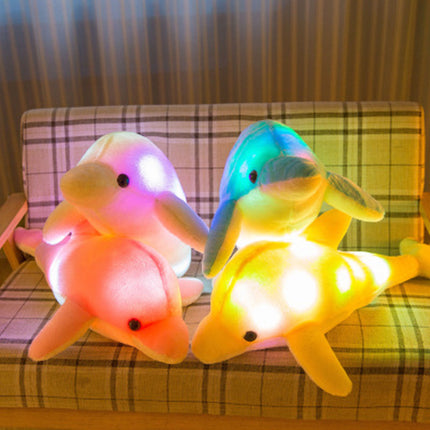 Cuscino peluche luminoso a forma delfino