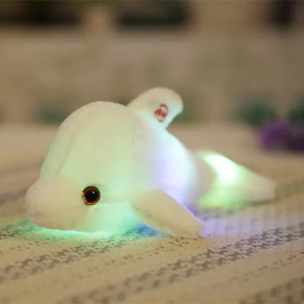 Cuscino peluche luminoso a forma delfino
