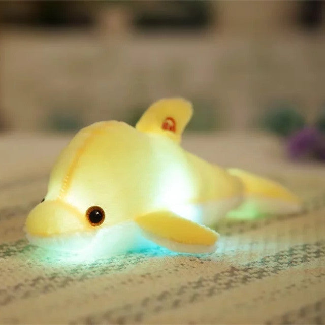 Cuscino peluche luminoso a forma delfino