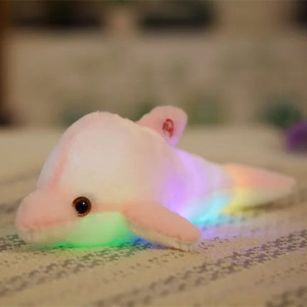 Cuscino peluche luminoso a forma delfino