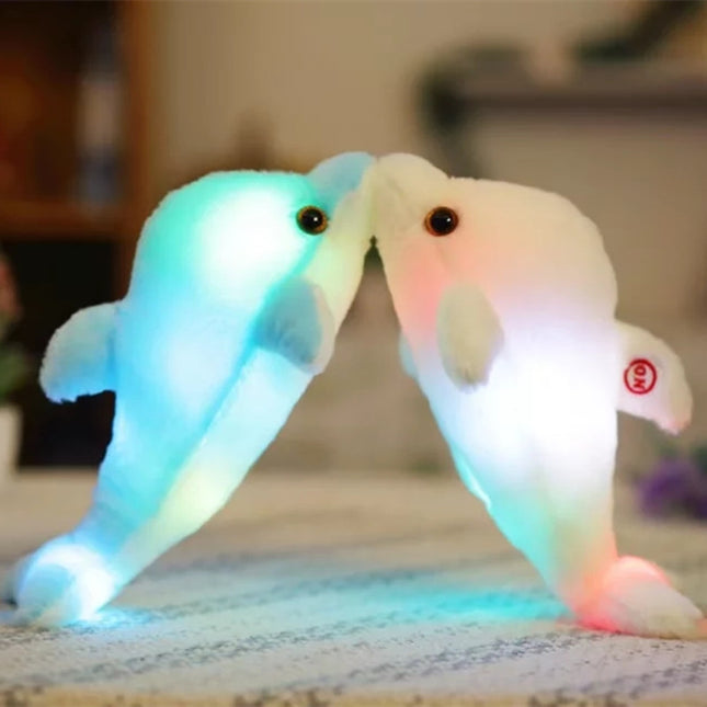 Cuscino peluche luminoso a forma delfino