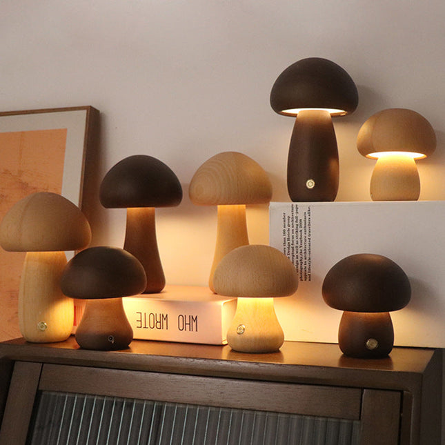 Luce notturna LED fungo marrone beige