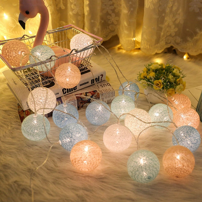 Ghirlanda luminosa LED sfere di cotone
