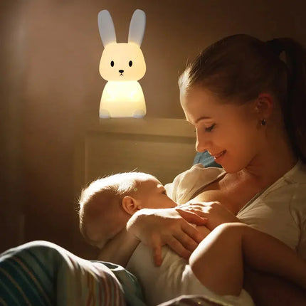 Luce notturna coniglio tattile ricaricabile USB