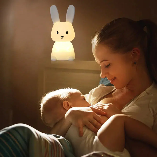 Luce notturna coniglio tattile ricaricabile USB