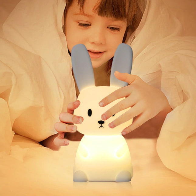 Luce notturna coniglio tattile ricaricabile USB
