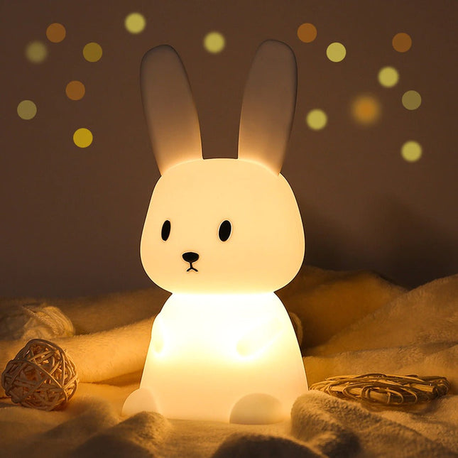 Luce notturna coniglio tattile ricaricabile USB