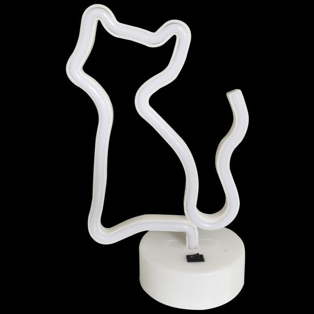 Insegna luminosa neon gatto rosa