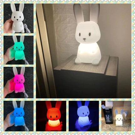 Luce notturna coniglio tattile ricaricabile USB