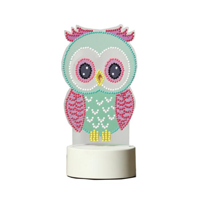 Kit diamond painting LED a forma gufo