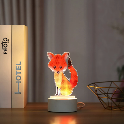 Kit diamond painting luce LED volpe