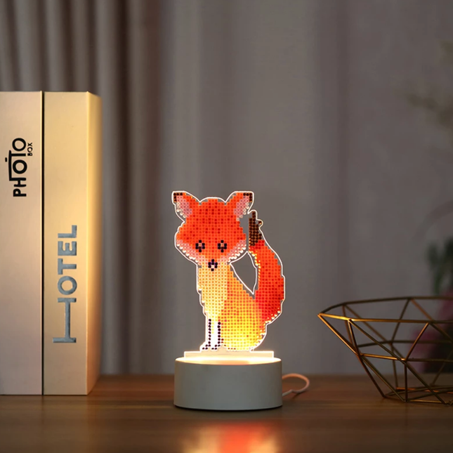 Kit diamond painting luce LED volpe