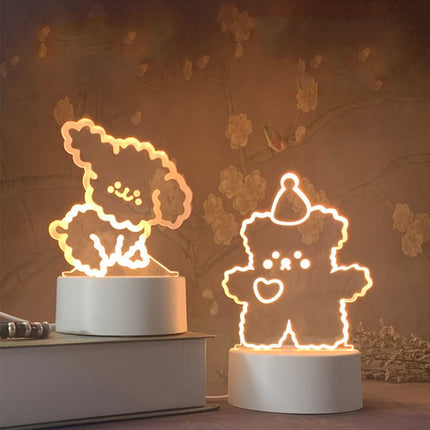 Lampada 3D LED orsetto che balla