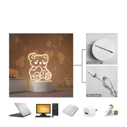 Lampada 3D LED orsetto che balla