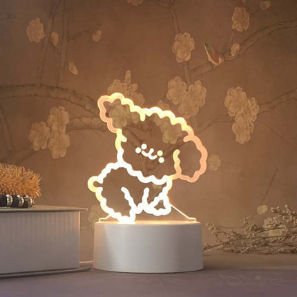 Lampada 3D LED cane barboncino seduto