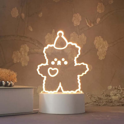 Lampada 3D LED orsetto con cuore