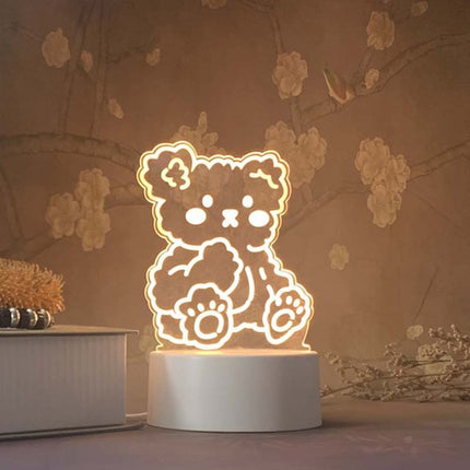 Lampada 3D LED orsetto carino da tavolo