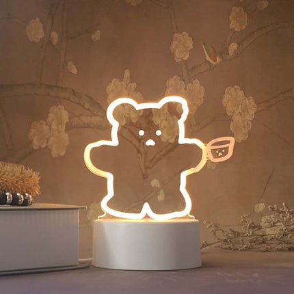 Lampada 3D LED orsetto che saluta