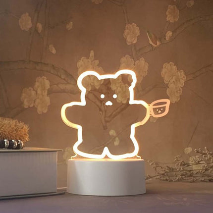 Lampada 3D LED orsetto che saluta
