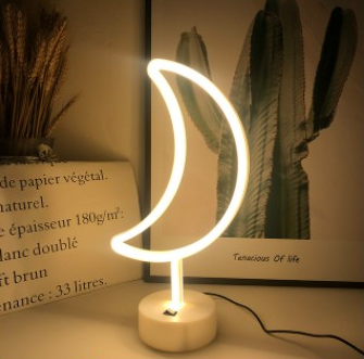 Lampada LED Neon bianca forma luna