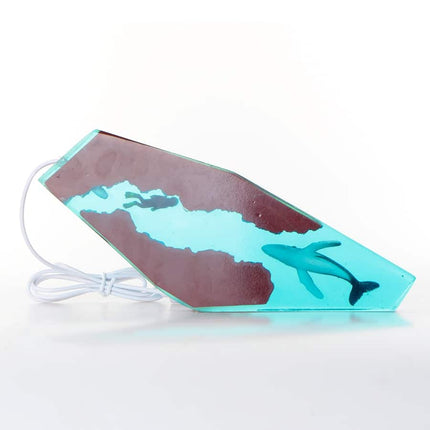 Lampada design balena in resina epossidica