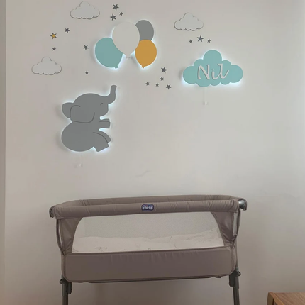 Applique da parete LED elefante palloncini