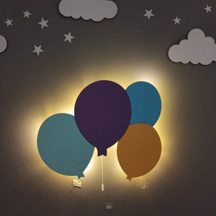 Applique da parete LED elefante palloncini
