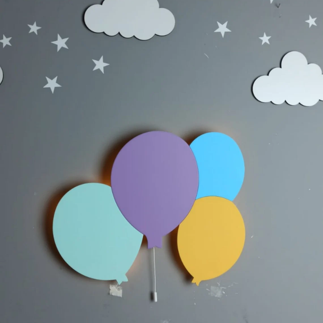 Applique da parete LED elefante palloncini