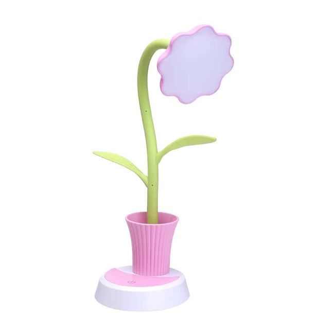 Lampada da scrivania fiore con portapenne