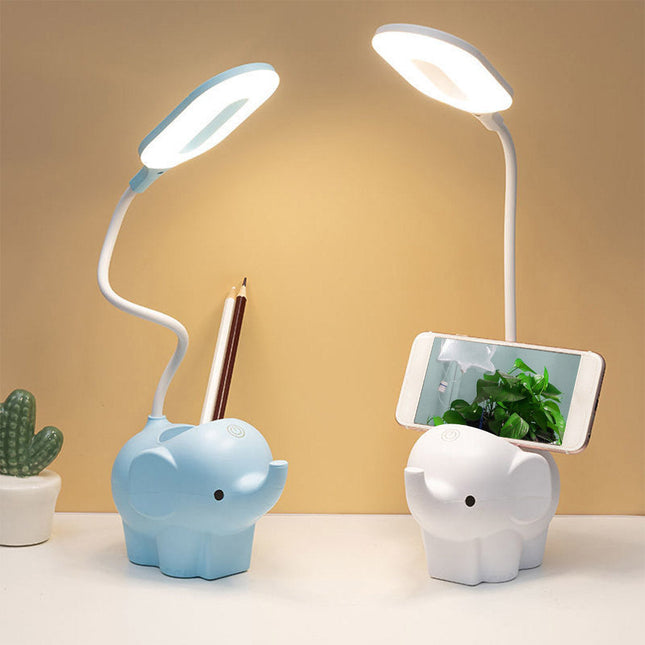 Lampada da scrivania elefante con portapenne