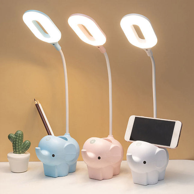 Lampada da scrivania elefante con portapenne