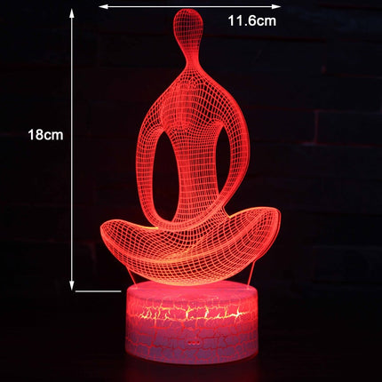 Lampada 3D LED colorata figura yoga