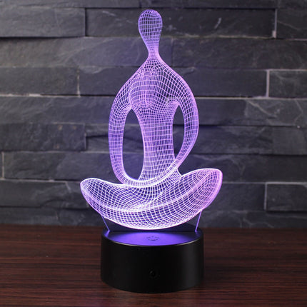 Lampada 3D LED colorata figura yoga