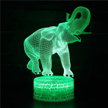 Lampada 3D LED illusione ottica elefante