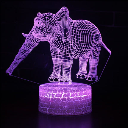 Lampada 3D LED illusione ottica elefante