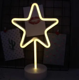 Lampada LED Neon gialla forma stella