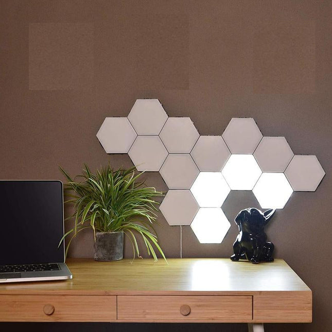 Pannelli LED esagonali modulari da parete