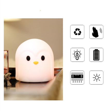 Lampada pinguino in silicone con sensore tattile