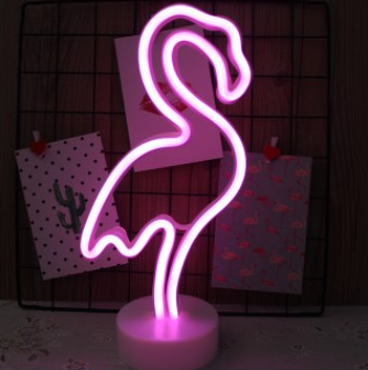 Lampada LED Neon rosa fenicottero