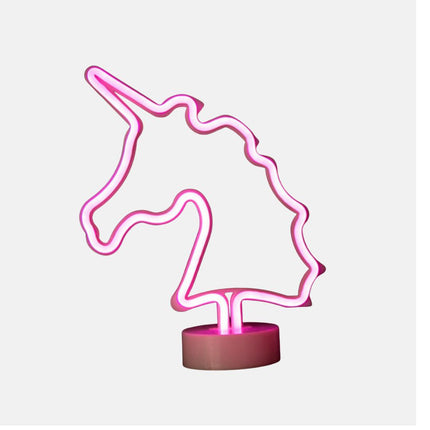 Lampada LED Neon rosa forma unicorno