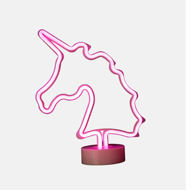 Lampada LED Neon rosa forma unicorno