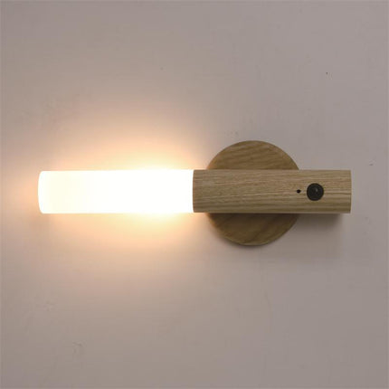 Lampada da parete in legno magnetica