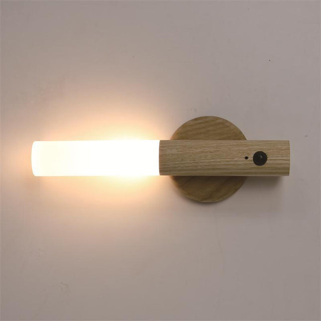 Lampada da parete in legno magnetica