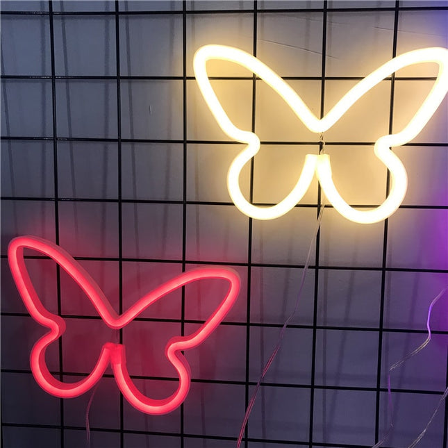 Insegna luminosa neon LED a farfalla