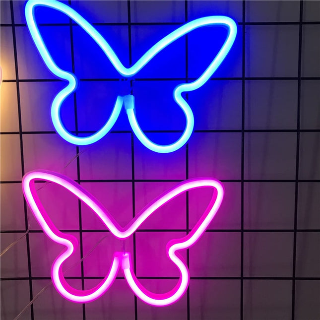 Insegna luminosa neon LED a farfalla