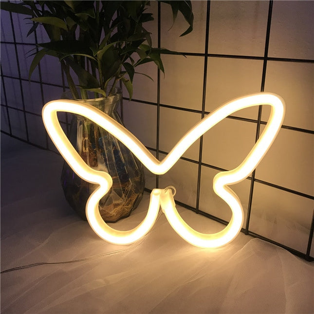 Insegna luminosa neon LED a farfalla