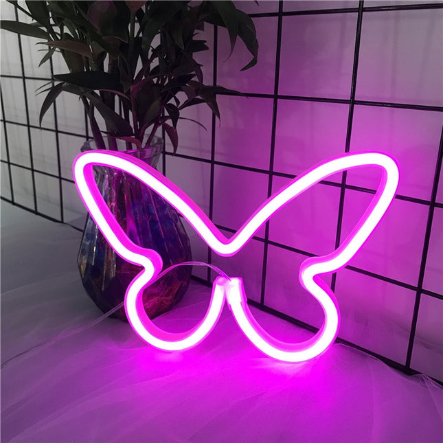Insegna luminosa neon LED a farfalla