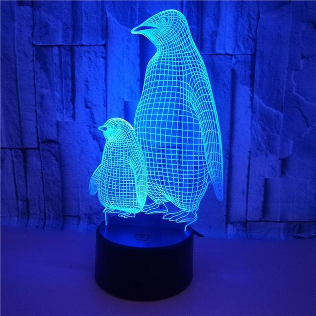 Lampada 3D LED a forma di pinguino