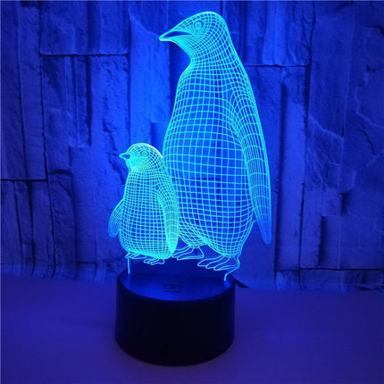 Lampada 3D LED a forma di pinguino